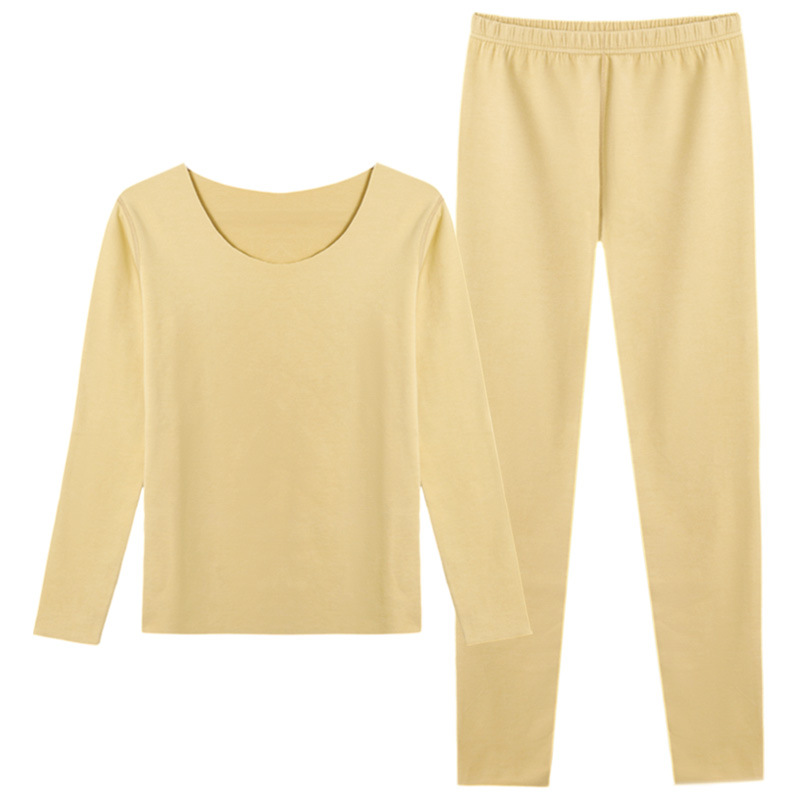 De terciopelo ropa interior térmica traje de mujer otoño e invierno cachemira proteína sin costura calefacción de doble cara cepillado ropa de otoño pantalones largos traje de las mujeres