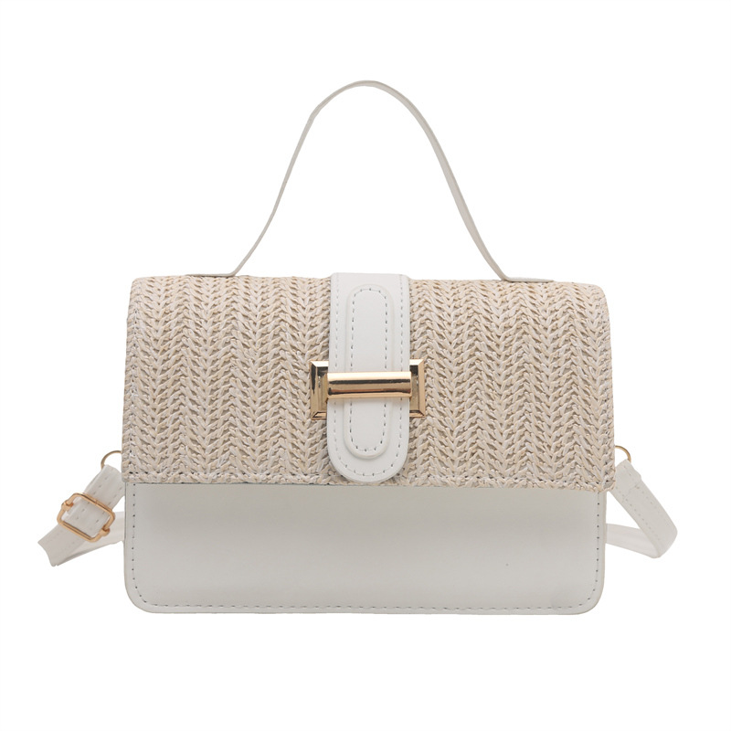 Bolso de tejido para mujeres 2025 nueva moda simple pequeña cadena fresca bolso de hombro bolso de tejido de paja