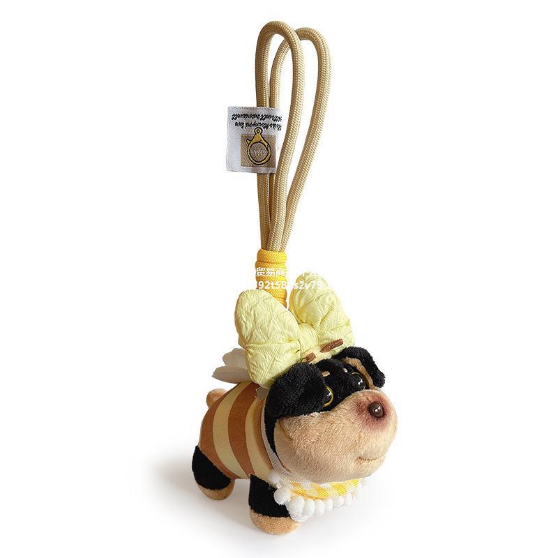 Niedliche Biene Welpen Tasche Anhänger für Mädchen Plüsch Puppe Schnalle Spielzeug Nische High-End-Rucksack Dekoration_voghion.com