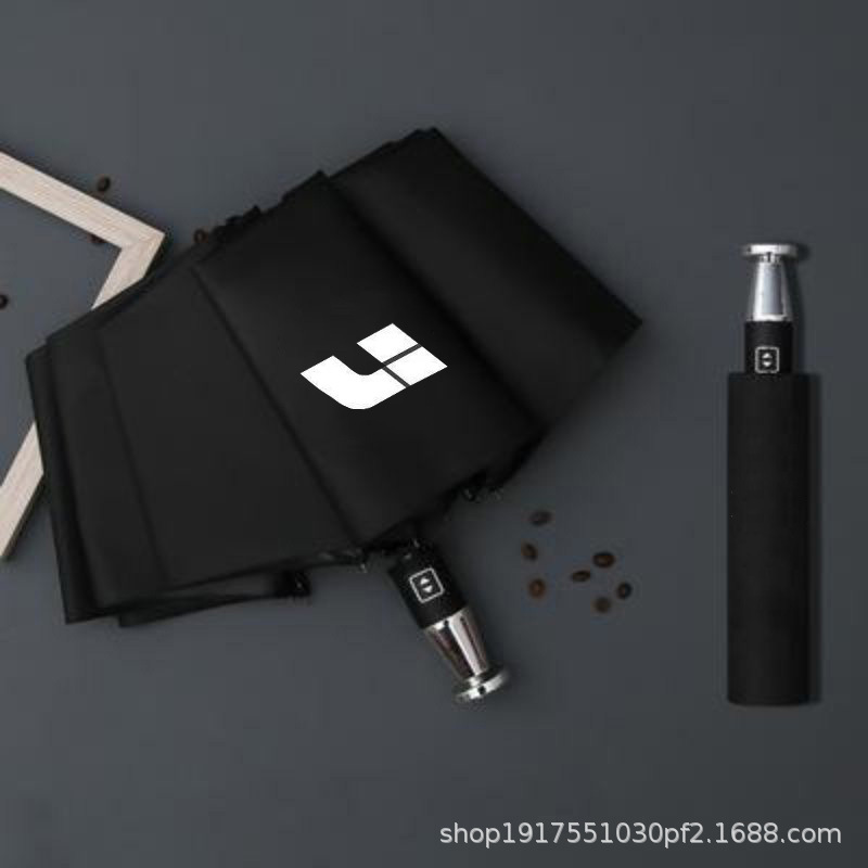 劳斯莱斯汽车标雨伞10骨全自动折叠黑胶晴奔驰雨伞宝马4S店广告伞|undefined