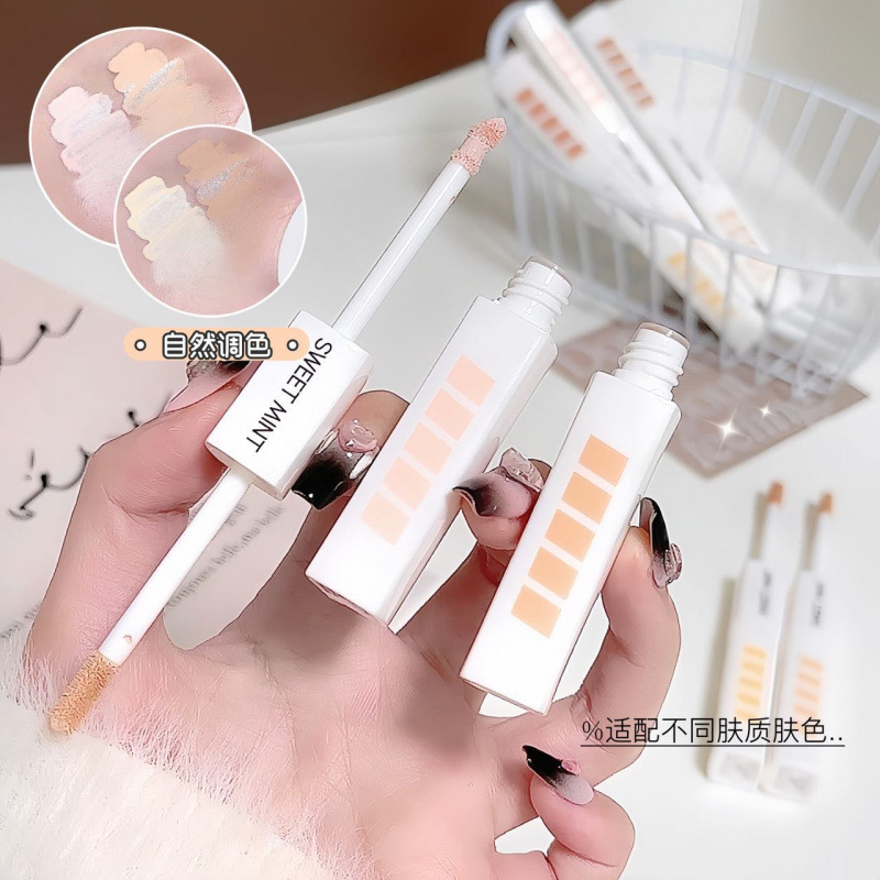 Sweet Mint Double Head Concealer Liquor para limpiar la cara y brillar la suavidad facial. Aplicación natural a la piel. Liquor de brillo humectante.
