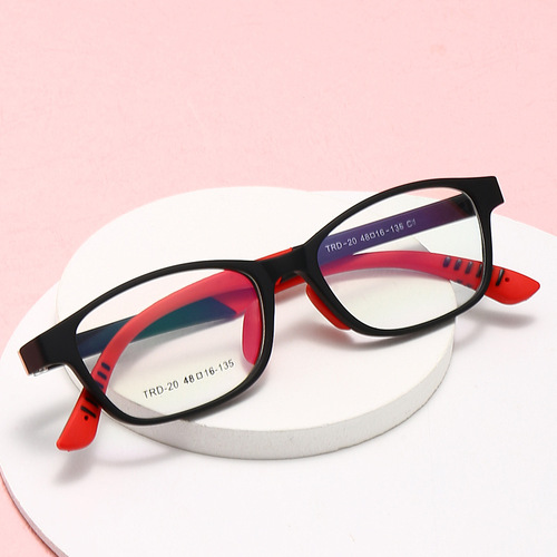 New TR90 Children's Soft Silicone Blue Light Blocking Glasses Frame for Students, Suitable for Both Boys and Girls, Wholesale