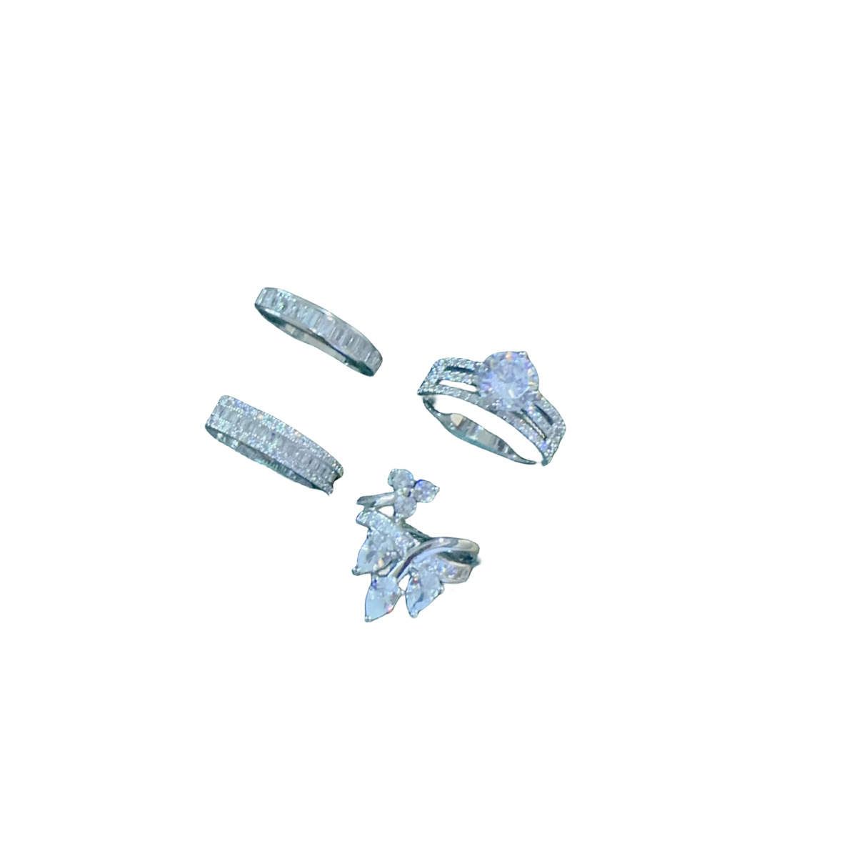 Full Diamond Partial Open Zircon Micro Inlay Ring For Women, Light Luxury Elegant Small Exaggerated Ring, Super_voghion.com