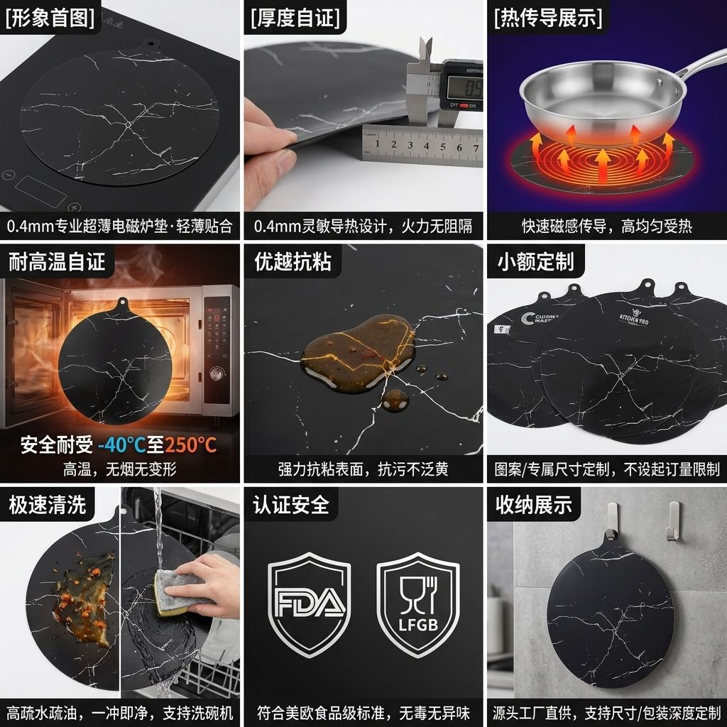 Household induction cooker oil-proof mat kitchen multifunctional high temperature resistant easy to clean protection heat insulation stove oil-proof mat