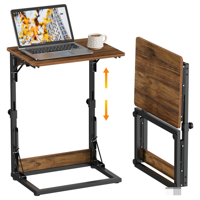 Foldable Laptop Table, Side Table, Tea Table, Wooden Tray Table, C-Shaped Coffee Table, Sofa Bedside Table, Computer Desk