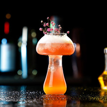 蘑菇杯玻璃杯鸡尾酒杯创意个性ktv酒吧专用网红果汁饮料饮品杯子