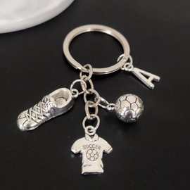 足球 球衣 字母 足球鞋 金属钥匙扣 球队纪念 男士礼物钥匙链