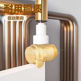 暖阳阀门厂家供应全黄铜排气阀暖气管道直排式自动单向放气阀批发