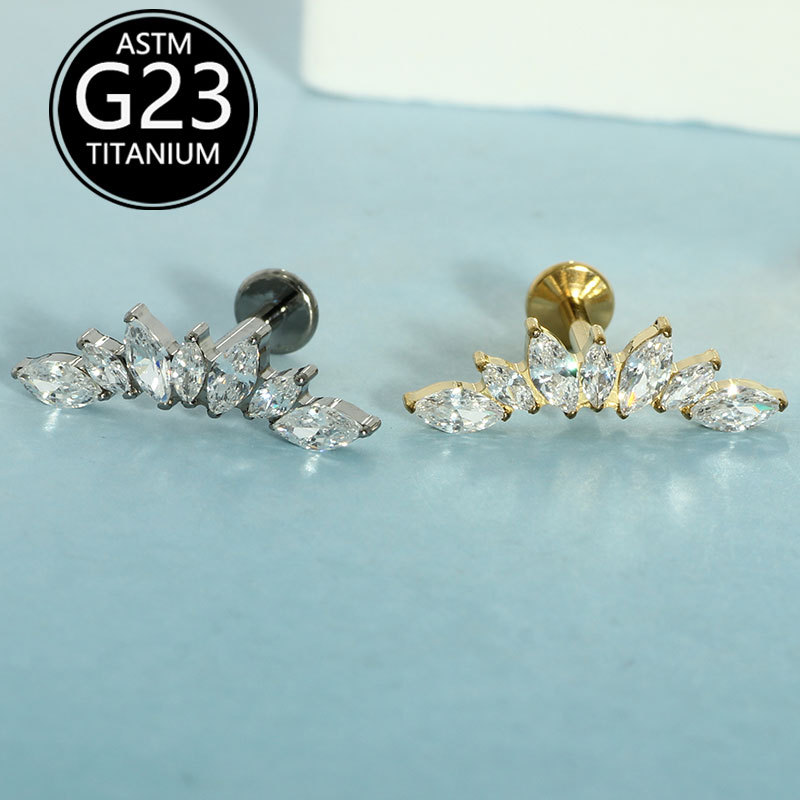 Labret piercing jewelry detail image