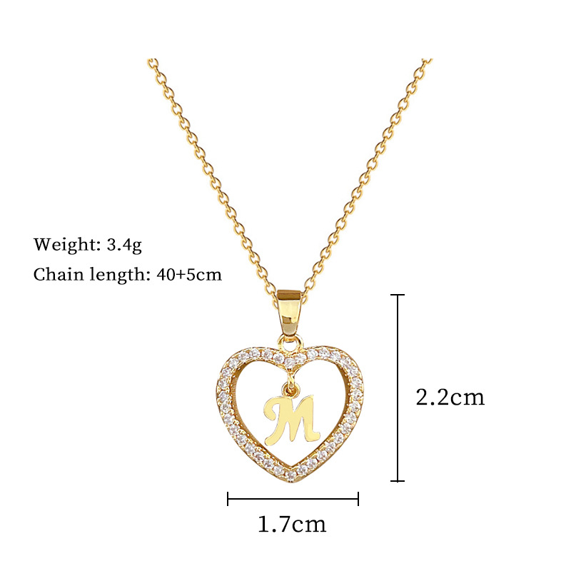 Lettere d'amore piene di diamanti, lusso leggero, temperamento splendido, collana piena di diamanti, catena versatile da donna per clavicola, catena in acciaio al titanio_voghion.com