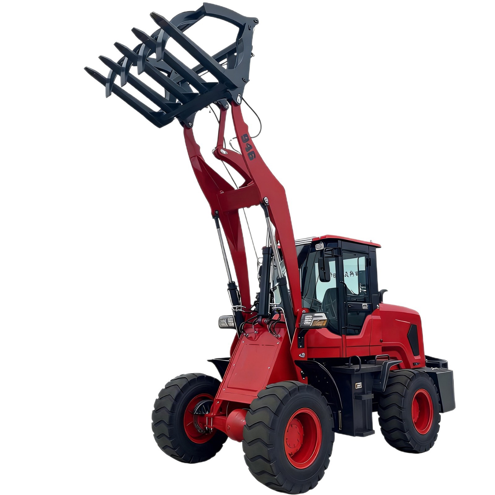 Máquina de agarración de hierba y madera cargador pequeño carretilla elevadora maquinaria de ingeniería maquinaria agrícola carretilla elevadora de cuatro tracciones