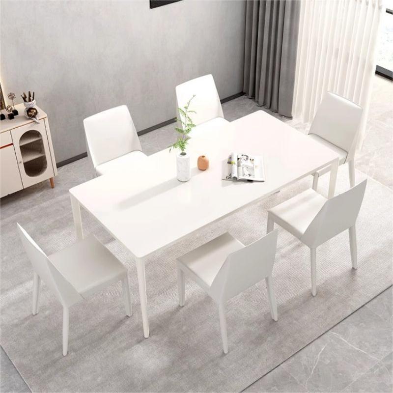 Rock placa mesa de comedor hogar pequeño apartamento luz lujo moderno simple mesa de arroz italiano nuevo minimalista mesa de comedor y silla combinación
