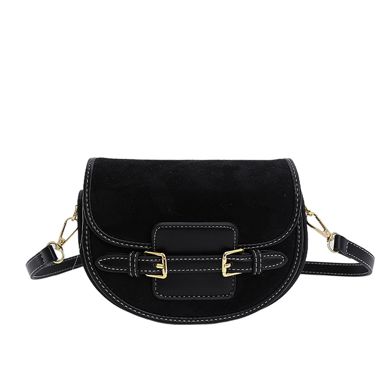 Bolsa de silla de mano exterior de color combinado para mujeres 2025 nueva moda universal nicho retro bolso de hombro