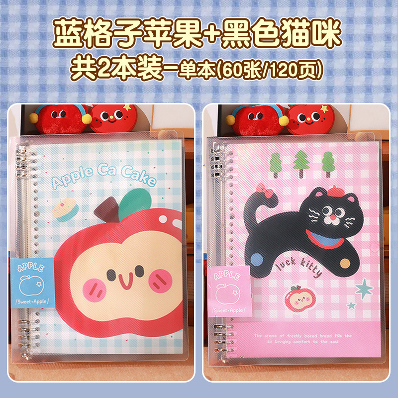 Libro de hojas sueltas de cáscara dura de Apple diario b5 bobina papelería de alto valor extraíble y hermoso cuaderno para estudiantes de primaria