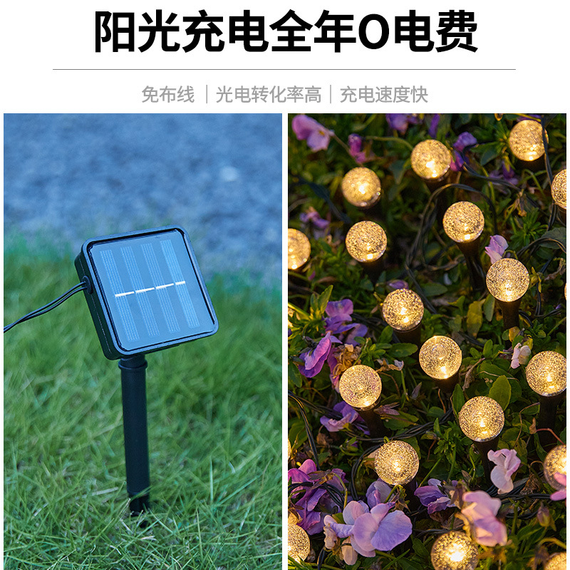 Lámpara de césped solar Lámpara de color LED Jardín de patio Lámpara de carretera Lámpara de enchufe decorativa impermeable al aire libre Lámpara de paisaje de cadena