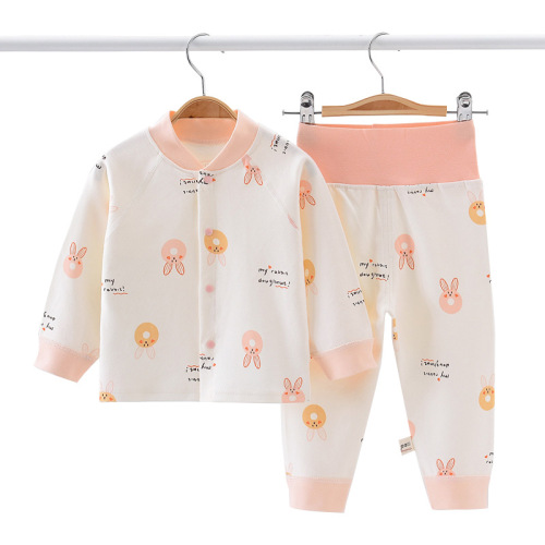 Set of  children's autumn and winter tops and bottoms for spring and autumn seasons, baby girl underwear with no bone, boy baby open jacket pajamas