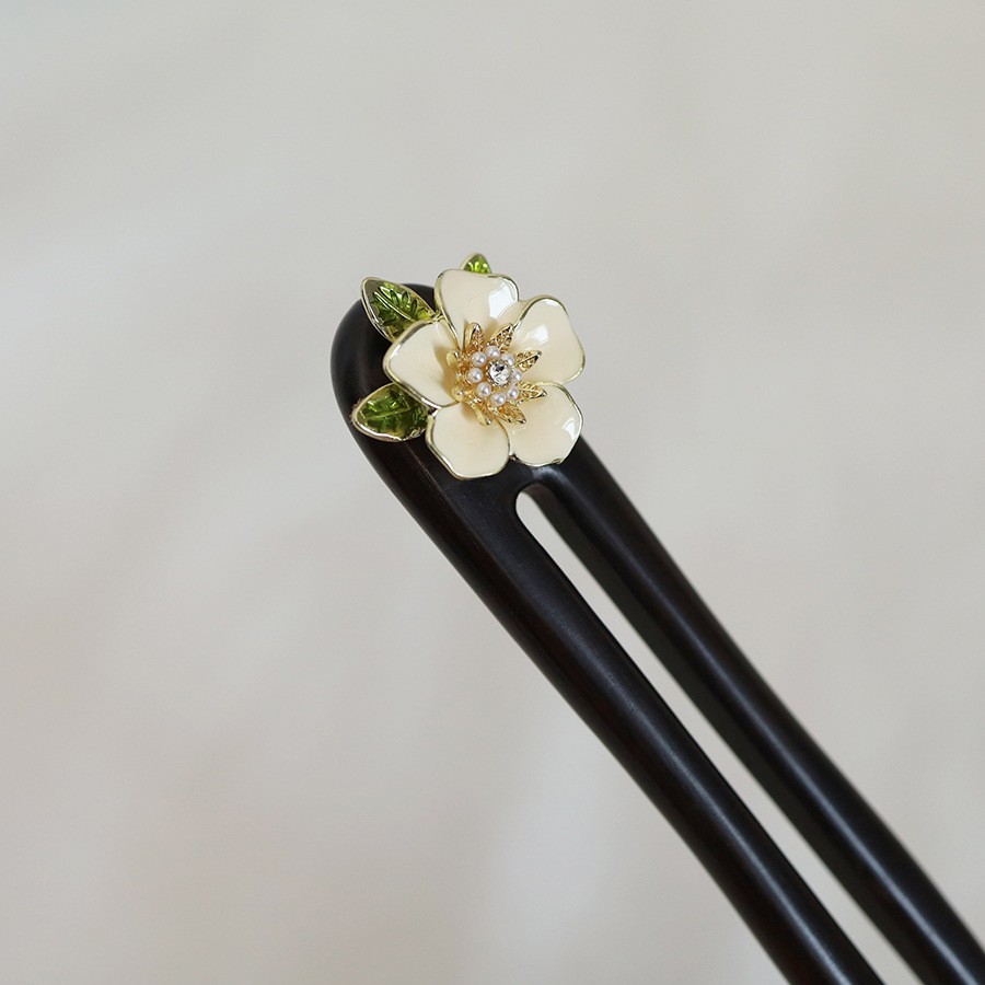 U자형 동백머리핀 [천연흑단]