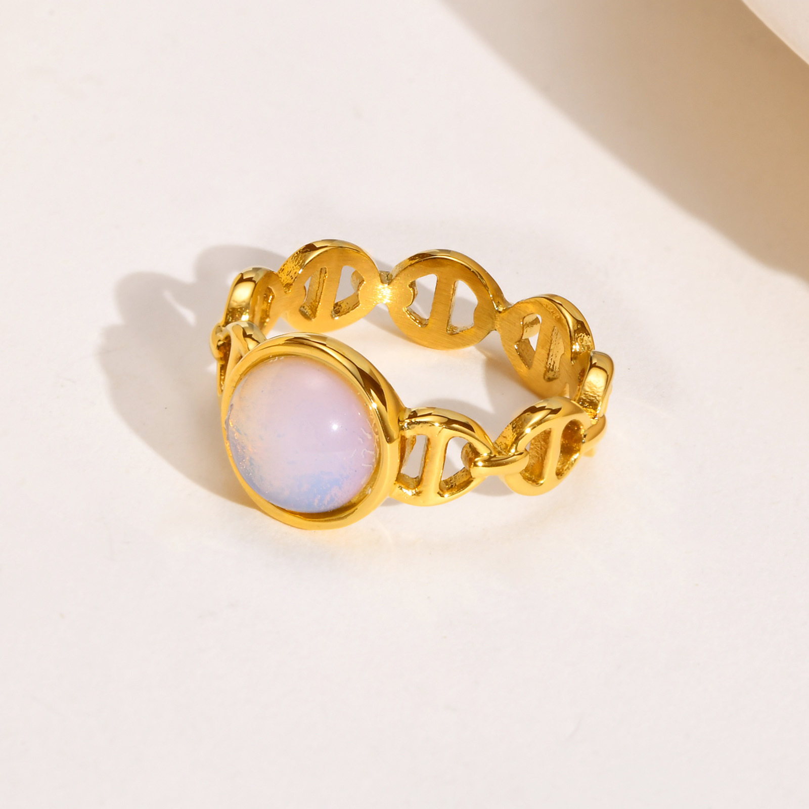 Fashion Geometric Metal Plating Opal Women's Rings display picture 2
