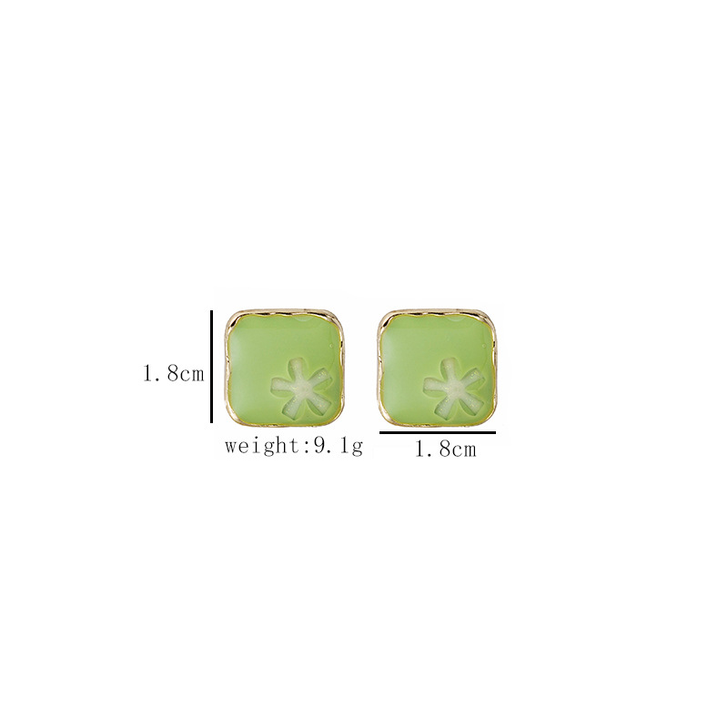 Geometry Square Trendy Stud Earrings Ear Jewelry Flower Creative Stud Earrings Female display picture 1