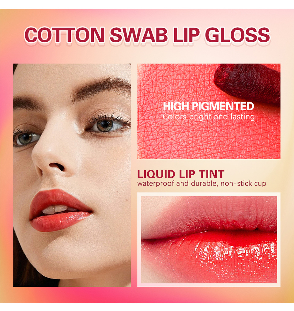 ibcccndc's new 3-pack pocket cotton swab lip gloss velvet matte portable cotton swab lipstick undefined