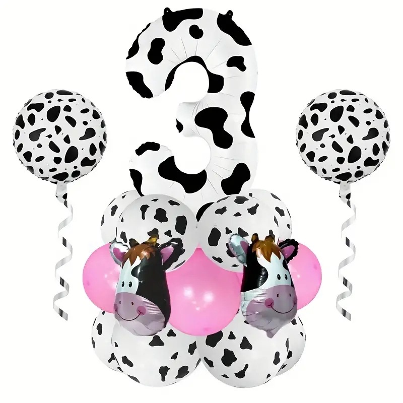 Casual Cute Cow Pattern Aluminum Film Birthday Festival Balloons display picture 7