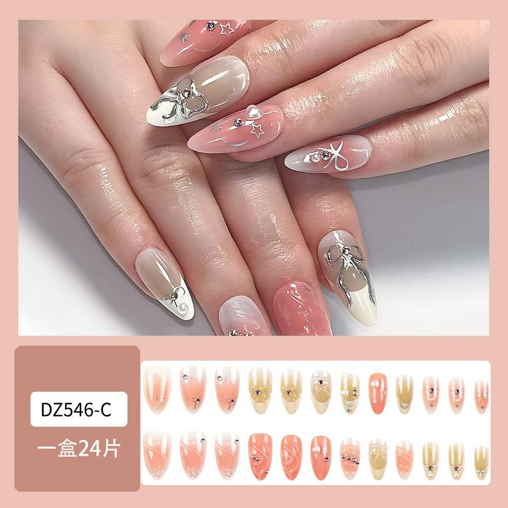 Tiktok mejor vendido diamante pieza de uñas arte de uñas parche de uñas falso avanzado desgaste hecho a mano de uñas producto terminado largo al por mayor