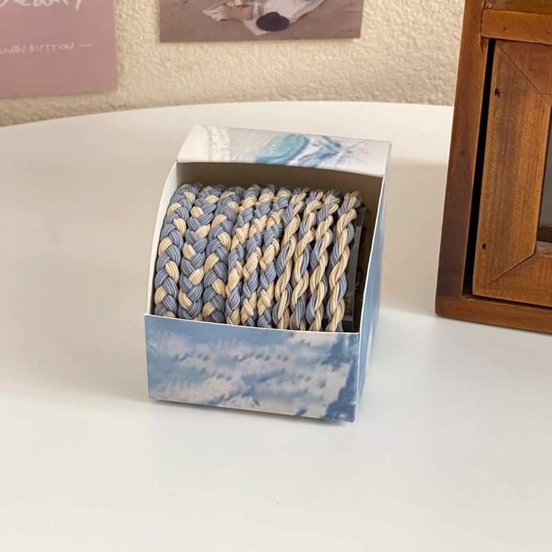 Liga de goma para el cabello de mujer, coleta alta, liga para el cabello, verano 2025, nueva liga de goma para adultos, liga para el cabello de verano, estuche de cuero.