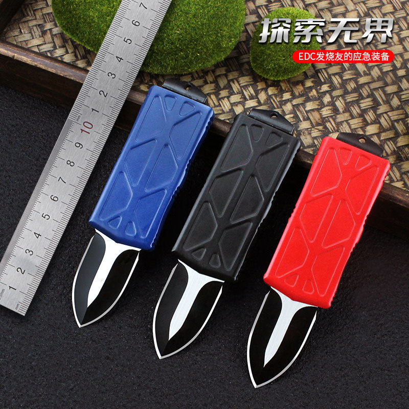 微技术折刀锌合金D2高速钢折叠刀户外高硬度迷你随身飞鱼跨境