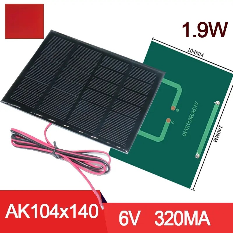 AK多晶单晶太阳能滴胶板环氧树脂灯具玩具发电板晶体硅板带线插头