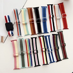 適用於蘋果89代手錶腕帶 apple watch se可調節波浪紋尼龍手錶帶