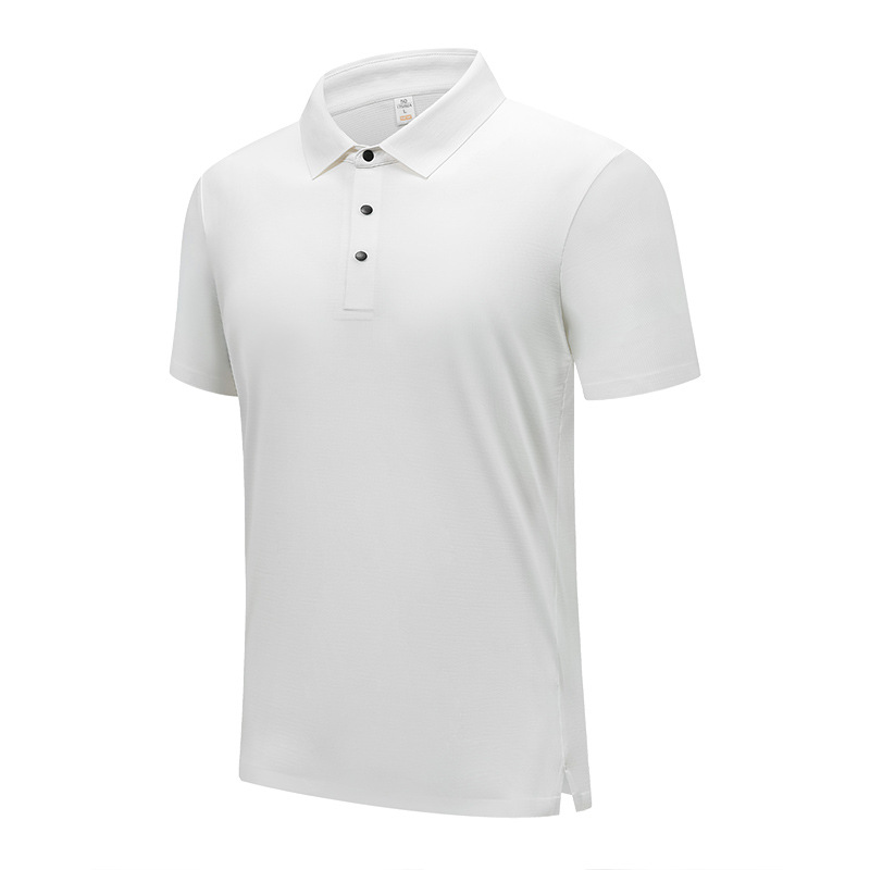 Sudor-wicking ligero sensible al hielo de secado rápido 5A antibacteriano de gama alta de manga corta Camiseta de cuello polo de los hombres logotipo personalizado