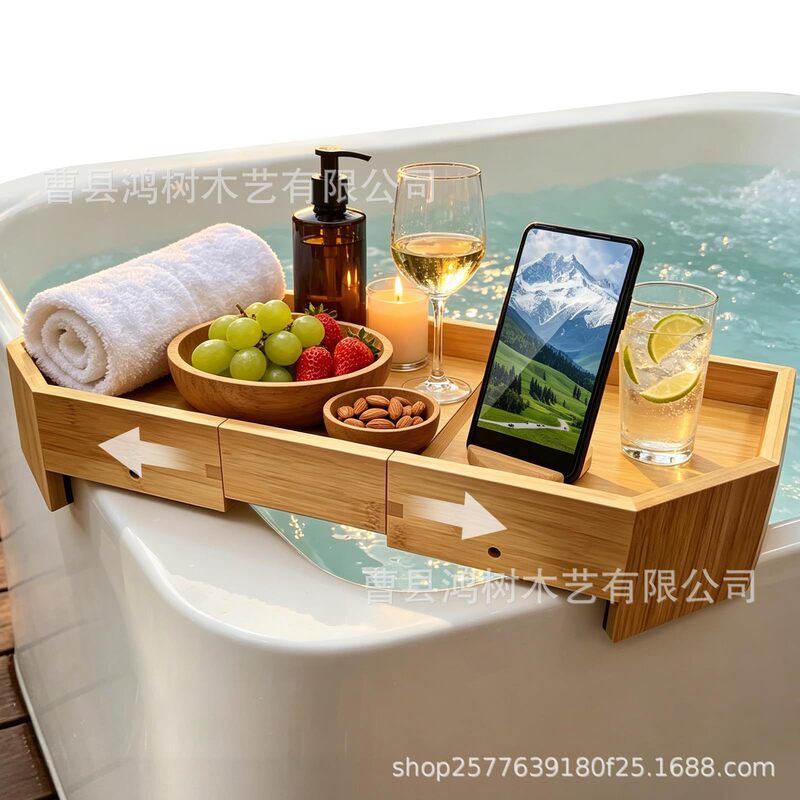Expandable Bamboo Bathtub Tray Solid Wood Bathtub Corner Tray Wooden Bathtub Side Table Wooden Hot Tub Tray Expandable Bamboo Bathtub Tray Solid Wood Bathtub Corner Tray Wooden Bathtub Side Table Wooden Hot Tub Tray