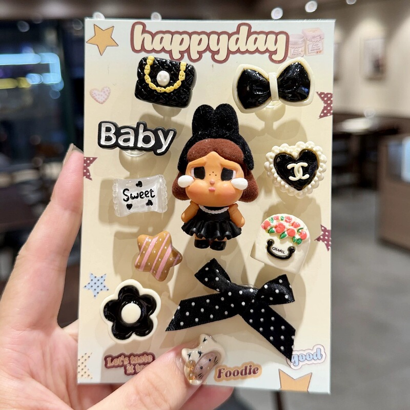 2026 Black Series Cartoon Doll Clog Shoe Charms 3D DIY Shoe Buckle Set Detachable Accessories 2026 Black Series Cartoon Doll Clog Shoe Charms 3D DIY Shoe Buckle Set Detachable Accessories