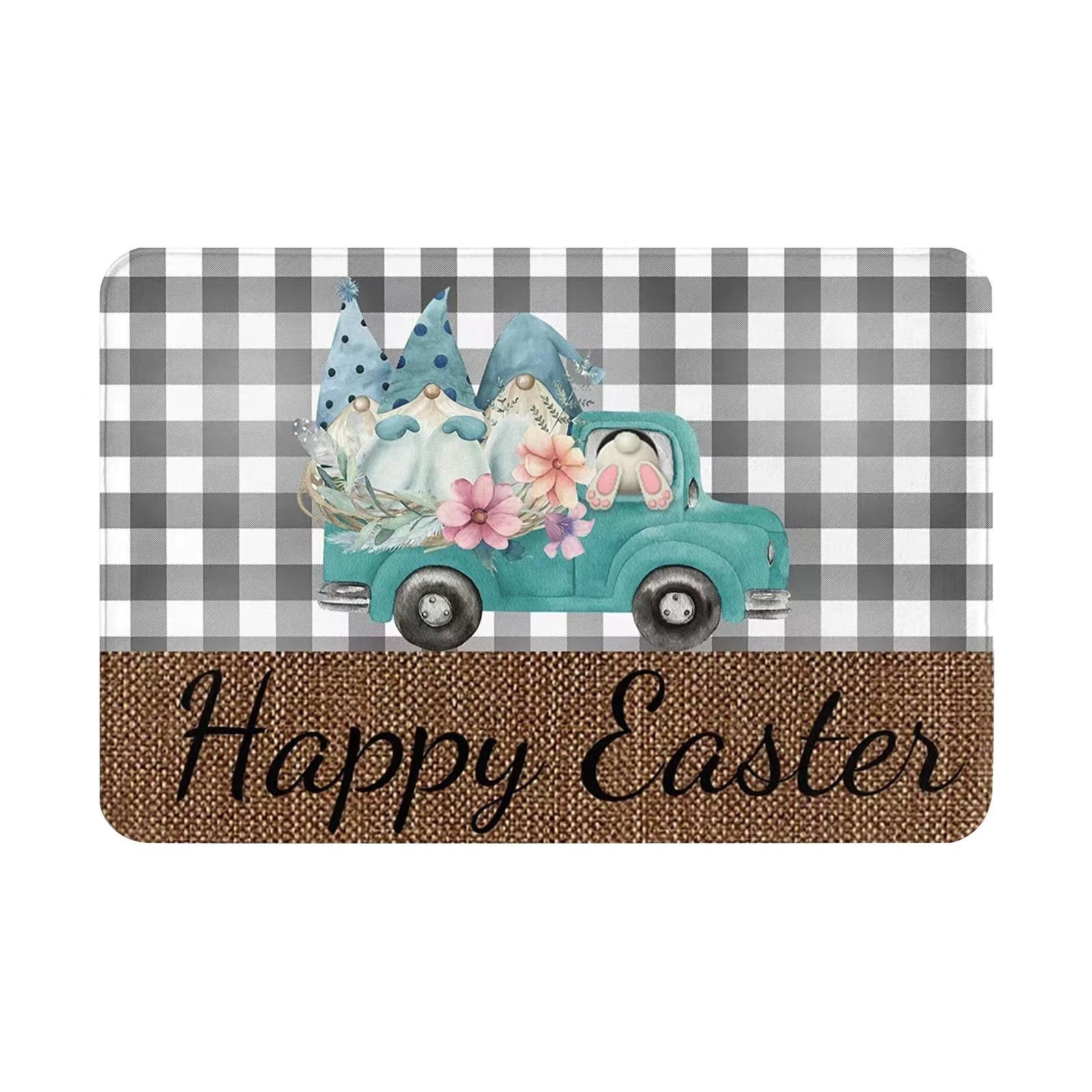 Transfronterizo de Amazon conejo de Pascua alfombra de piso decorativa Flor de camión alfombra de puerta de interior y exterior alfombra de pie de pasillo al por mayor