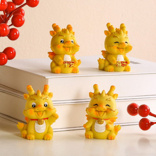 Creative national trend baby dragon decoration ornaments Year of the Dragon zodiac ornaments office desktop lucky resin doll ornaments