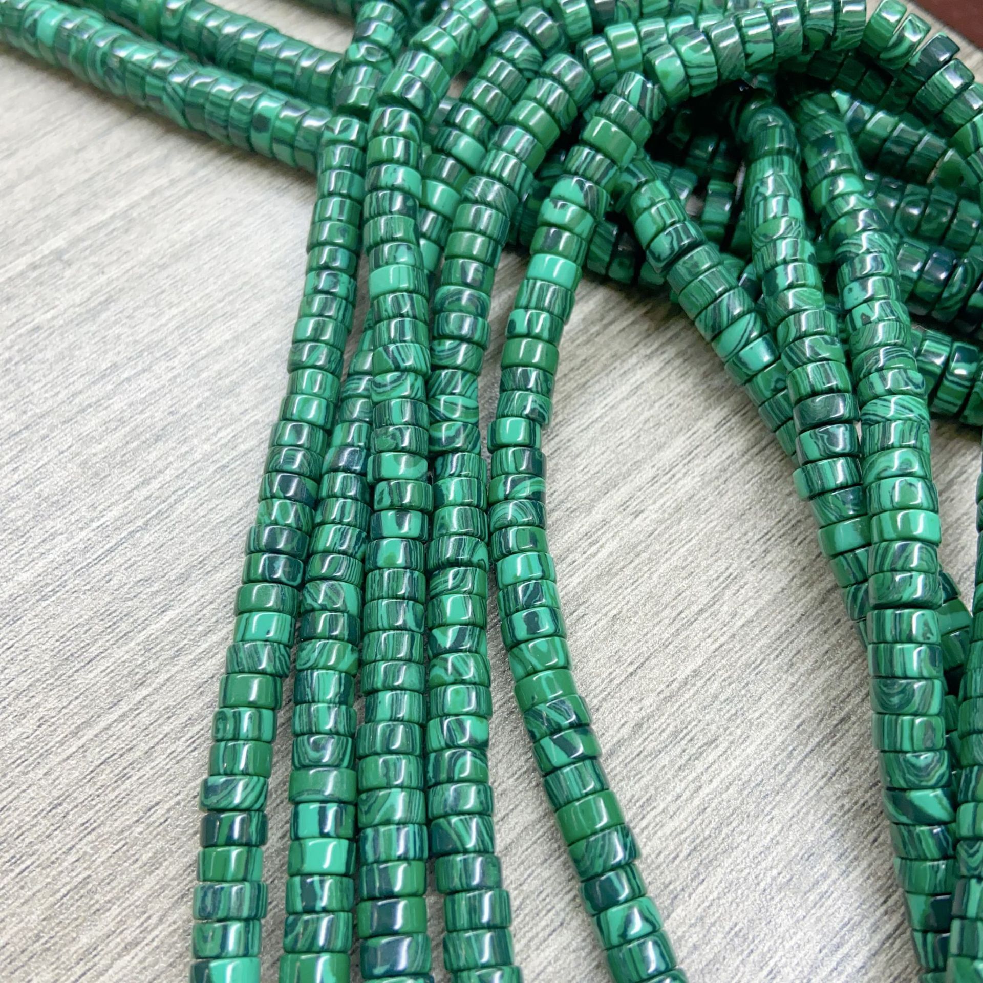 Malachite Straight-Cut Spacer Beads, Loose Beads, Accessory Beads for DIY Jewelry, Bracelets, and Crafts