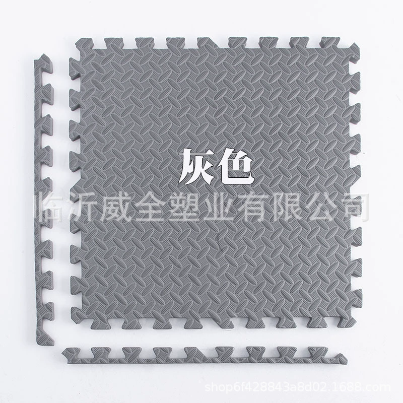 Thickened foam interlocking floor mat for crawling and playtime; soft, non-slip leaf-pattern tiles