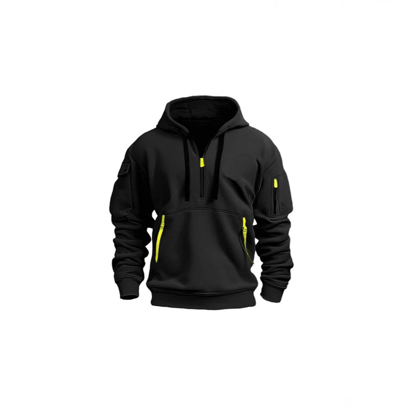 Cross-border American Explosions Spring and Autumn Men's Sweater Hooded Zipper Multi-pocket Ribbon Pullover Men's Sports Jacket Cross-border American Explosions Spring and Autumn Men's Sweater Hooded Zipper Multi-pocket Ribbon Pullover Men's Sports Jacket