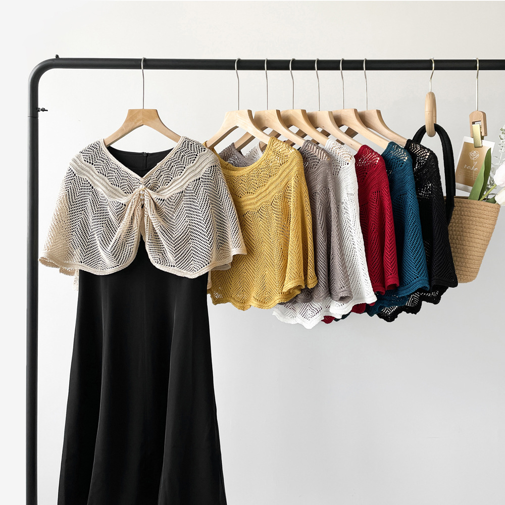 Neuer Sonnenschutz-Strickschal aus Eisseide, hochwertiges Seidenschal-Set für Damen, Kopftuch, Armschal (mit Seidenschal-Schnalle)_voghion.com