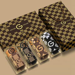 2023 New Retro Luxury Pure Cotton Straight Leg Print Shorts Men's Underwear Fashion Trendy High-End Gift Box Set