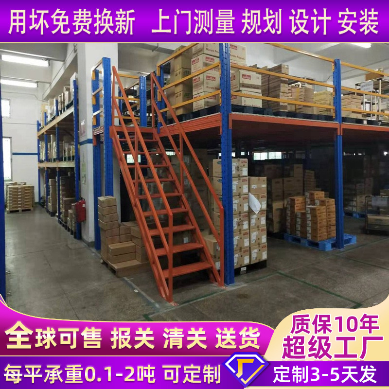 重型货架厂供应阁楼平台搭建仓库隔层搁楼库房重型仓储二层阁楼