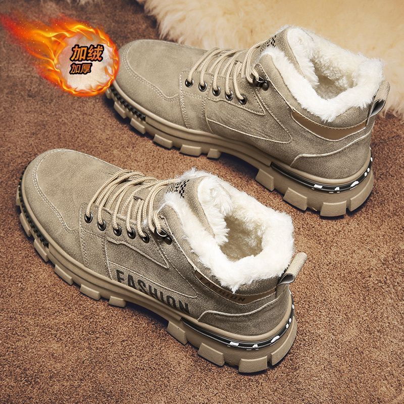 Zapatos de invierno para hombres 2024 nuevos zapatos de algodón caliente y grueso para hombres zapatos de protección contra la deslizamiento de trabajo de Martin