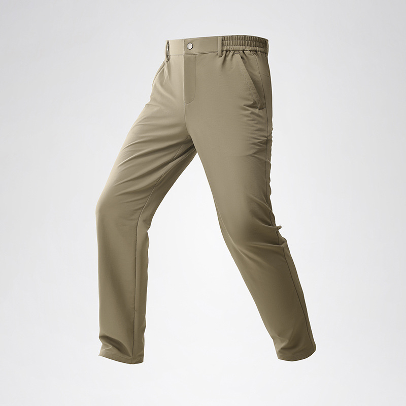 2025 Longjia New Spring and Summer Nylon Elastic Outdoor Casual Pants Men's Ice-Feel Breathable Business Trousers Wholesale