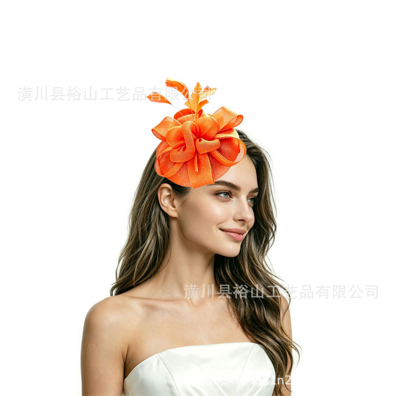 Amazon Cross-Border New Horse Racing Festival Fashionable Feather-Decorated Headpiece Hair Accessories for European and American Ball and Bridal Occasions