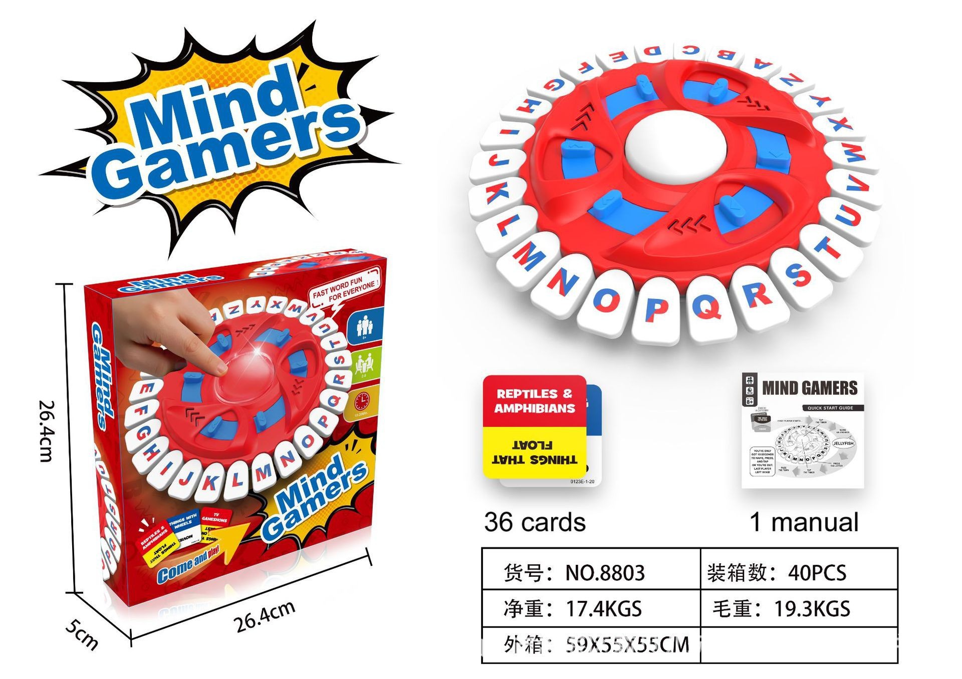 Explosiones transfronterizas cartas locas 26 teclas juegos de mesa mesa de mesa familia juguetes interactivos de puzzle al por mayor