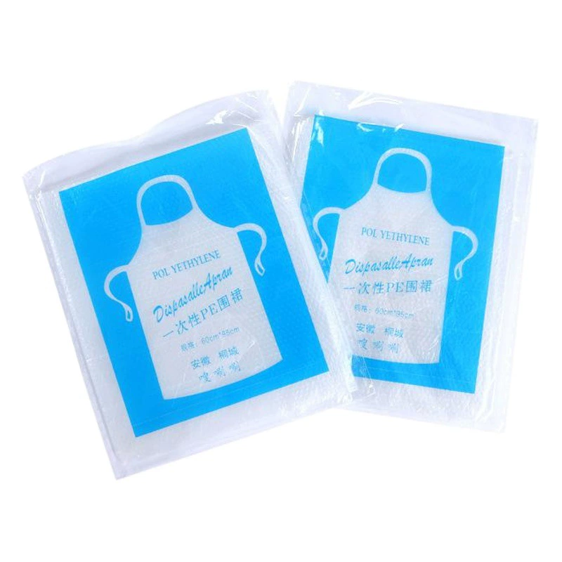 Одноразовый фартук без рукавов PE Складной фартук для горячего горшка Гостевая специальная индивидуальная упаковка Барбекю Водонепроницаемое и маслостойкое