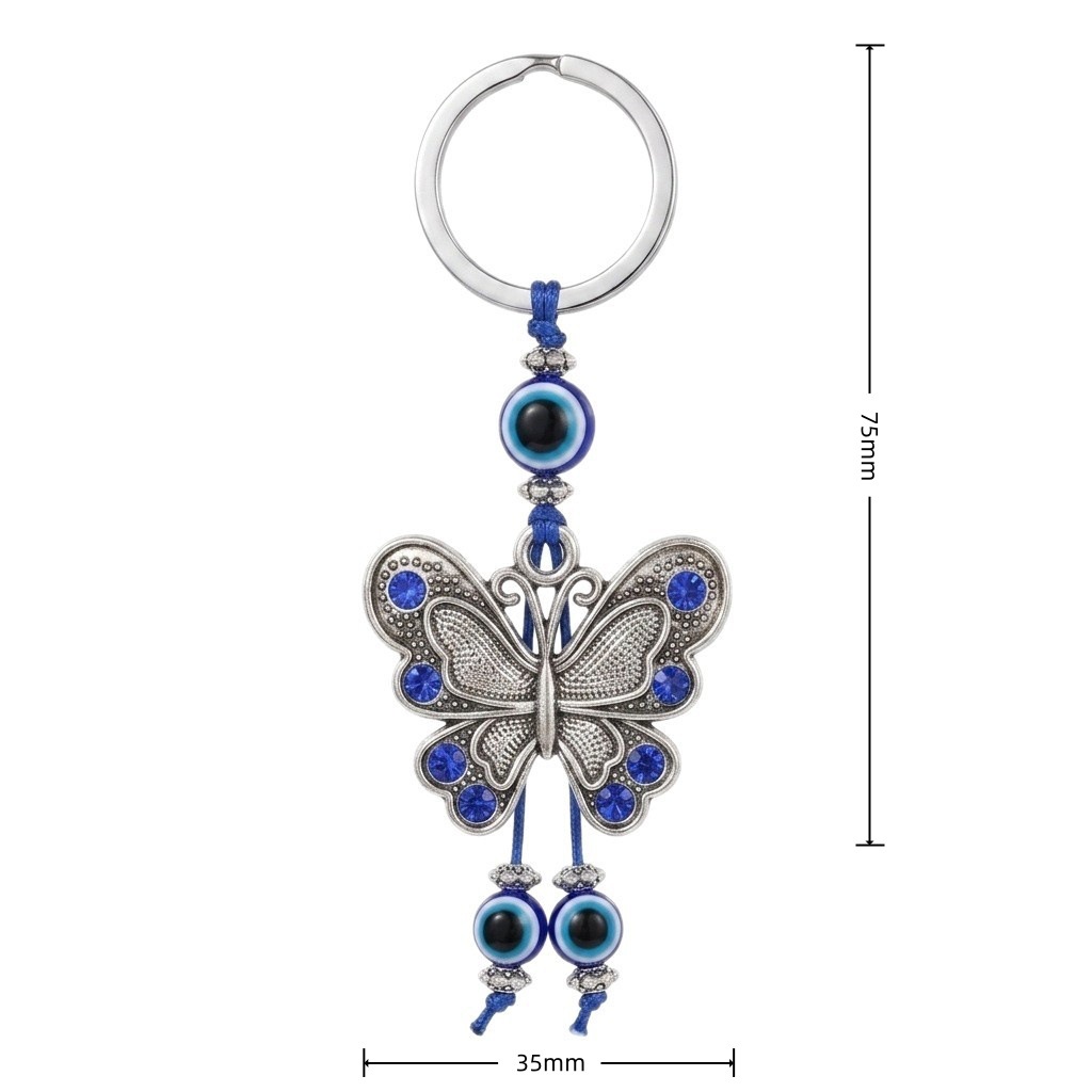 Nuevos colgantes de mariposa transfronterizos de aleación de ojos azules turcos bolsos colgantes de joyería