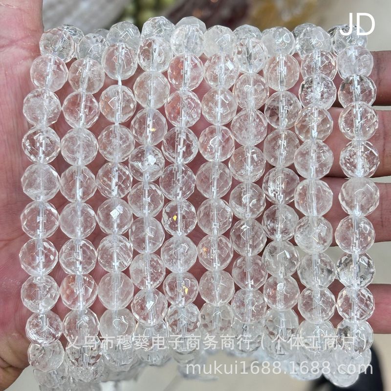 高品質のナチュラルホワイトクリスタルラウンドビーズルースビーズ DIY ブレスレットネックレスジュエリーアクセサリー半完成ビーズ卸売|undefined