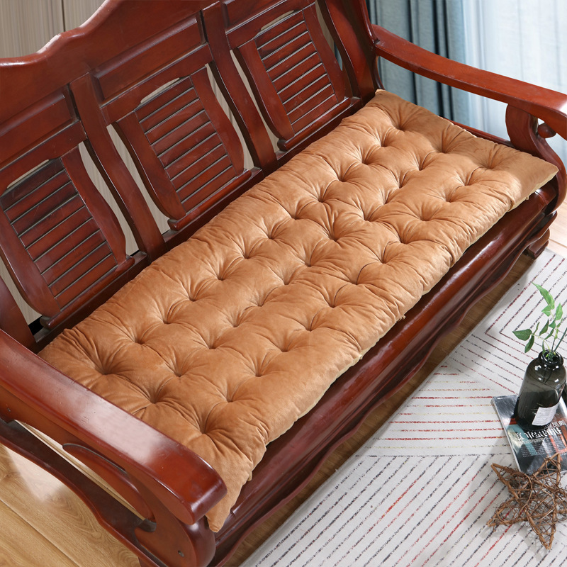 Sofá de madera sólida gruesa cuatro estaciones muebles de madera universal cojín de banco sofá antiguo de tres asientos Nayou