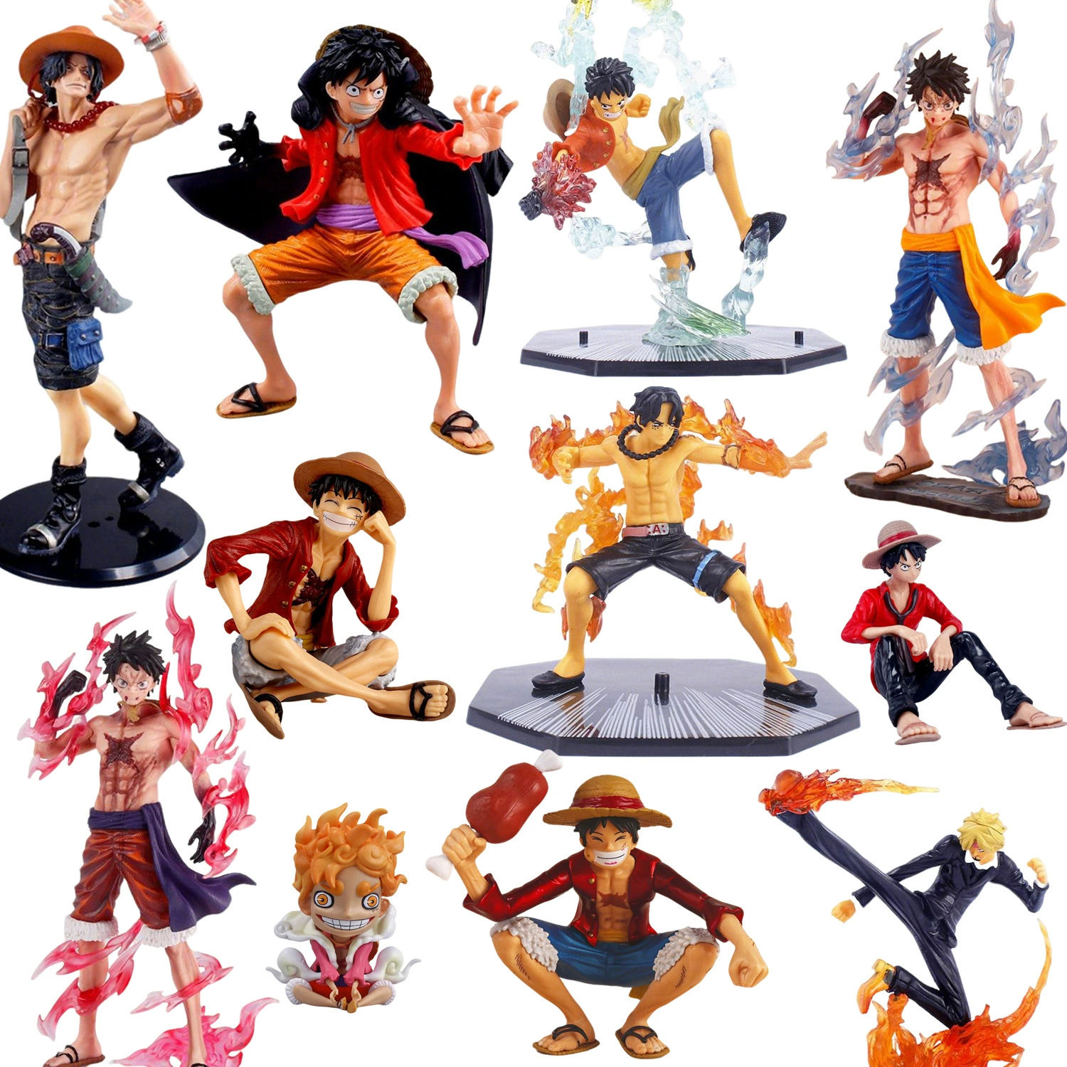 One Piece Q Версия Огненный кулак Лuffy Ace Три тысячи миров кимоно Юката фигурка Льюк модель украшение